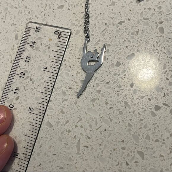 Stainless Steel gymnast Dancer Themed Pendant Necklace - Picture 5 of 8